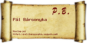 Pál Bársonyka névjegykártya